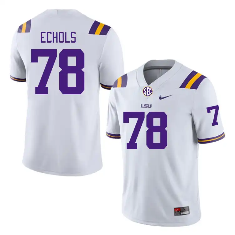 Men's LSU Tigers Coen Echols #78 White NCAA Football Jersey